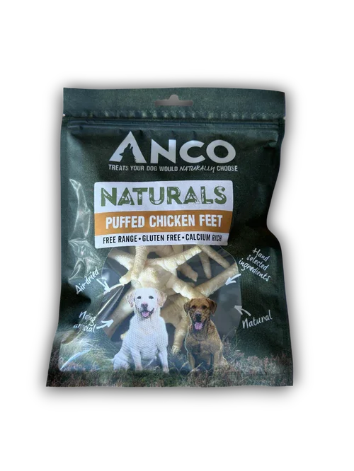 Anco Naturals Puffed Chicken Feet BULK DEAL 12x80g