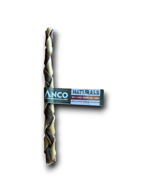 Anco Naturals Beef and Camel Braided Roll Large BULK DEAL x 40