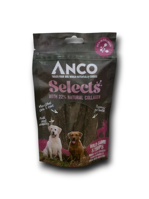 Anco Selects Wild Game Strips with Collagen BULK DEAL 10x 85g