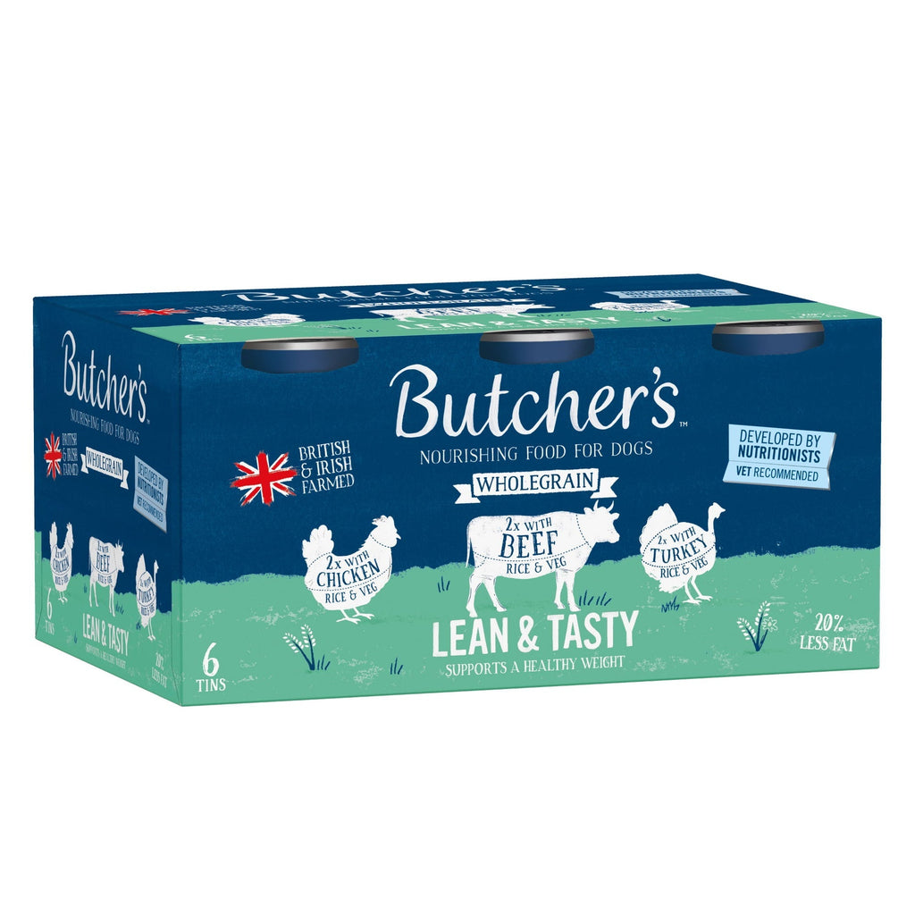 Butcher's Lean & Tasty Low Fat Dog Food Cans – 6 x 390g / 12 x 390g / 18 x 390g