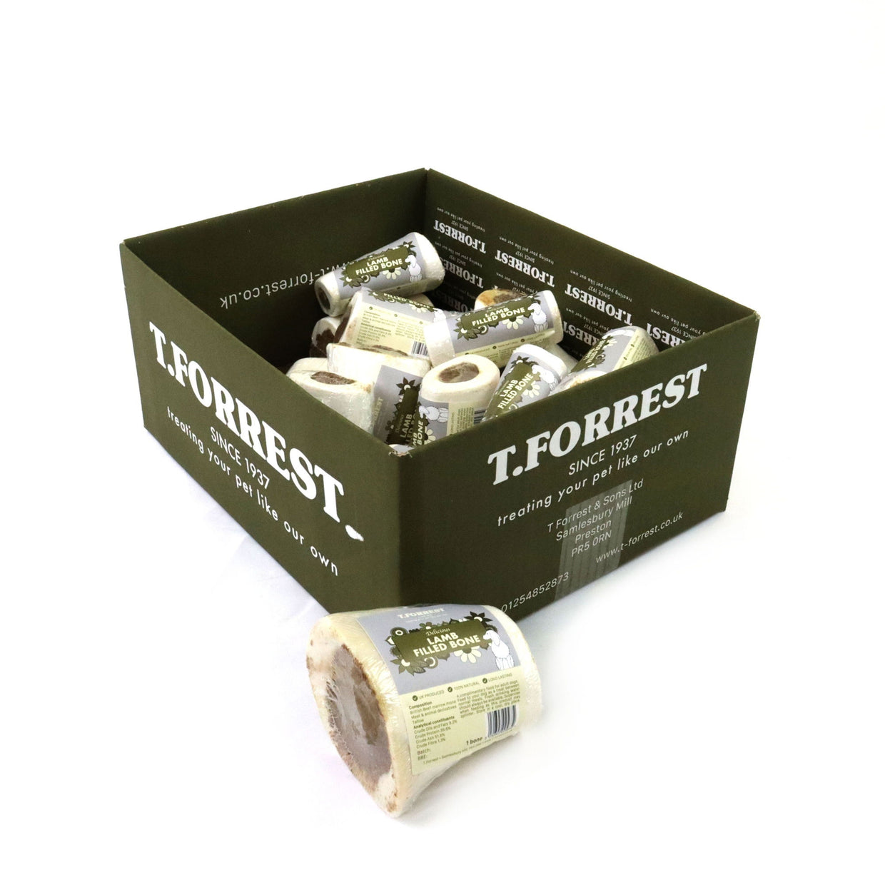T Forrest Pre Pack Filled Bone 3in - Lamb - 15''s