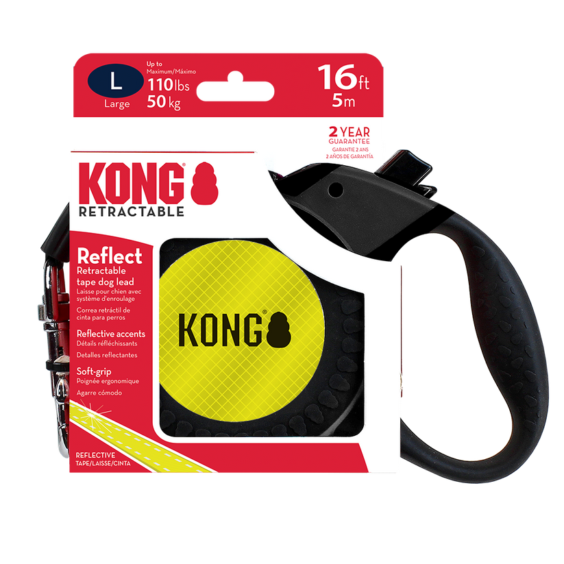 KONG Reflect Retractable Black Large Up To 50kg 5m