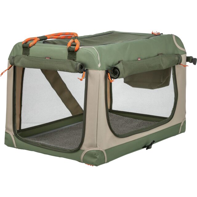 Trixie Comfy Foldable Dog Box with Removable Exterior Pocket and Mesh Fabric