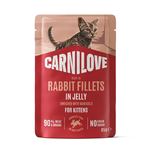 Carnilove Jelly Rabbit with Marigold Kitten Pouch 85g