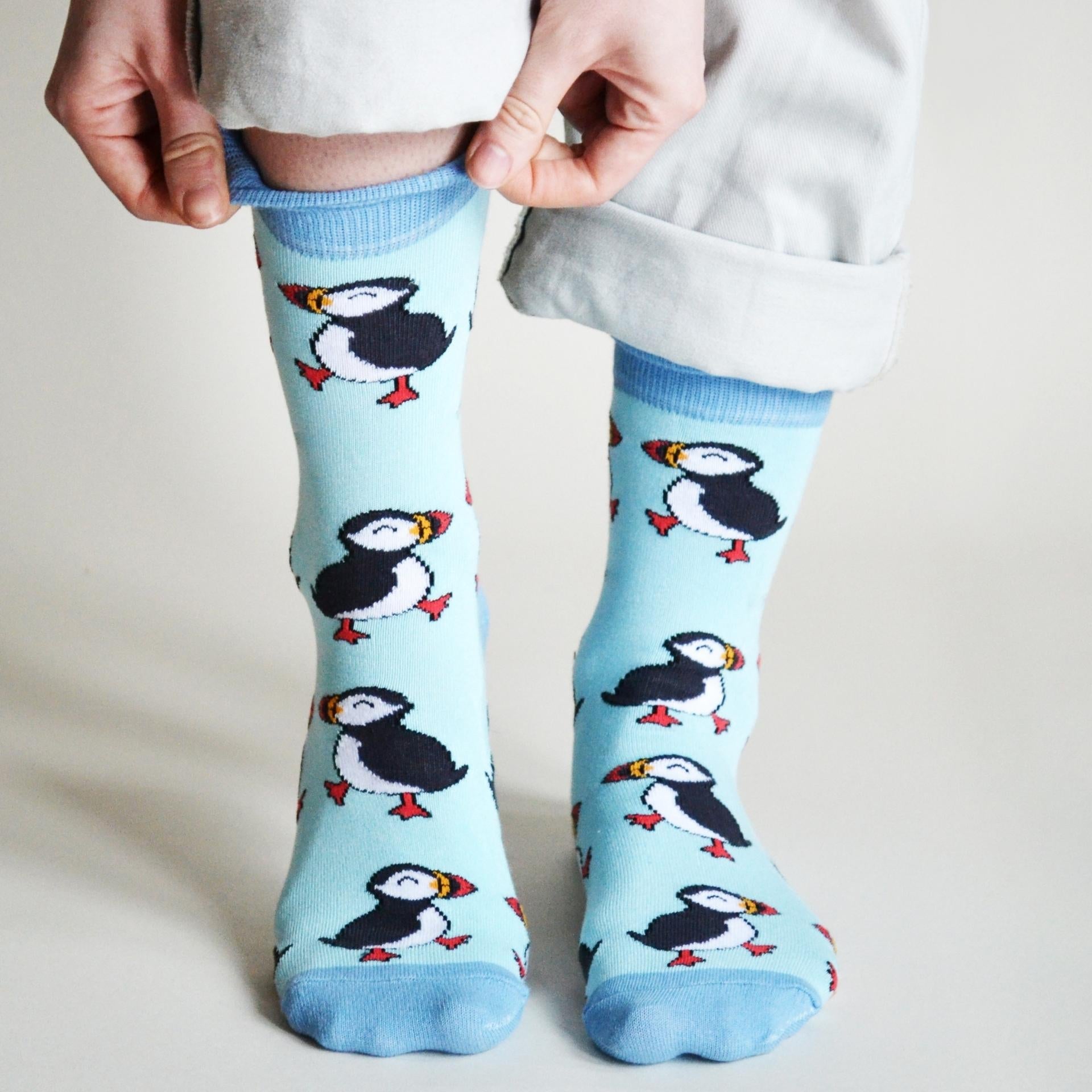 Save the Puffins Bamboo Socks