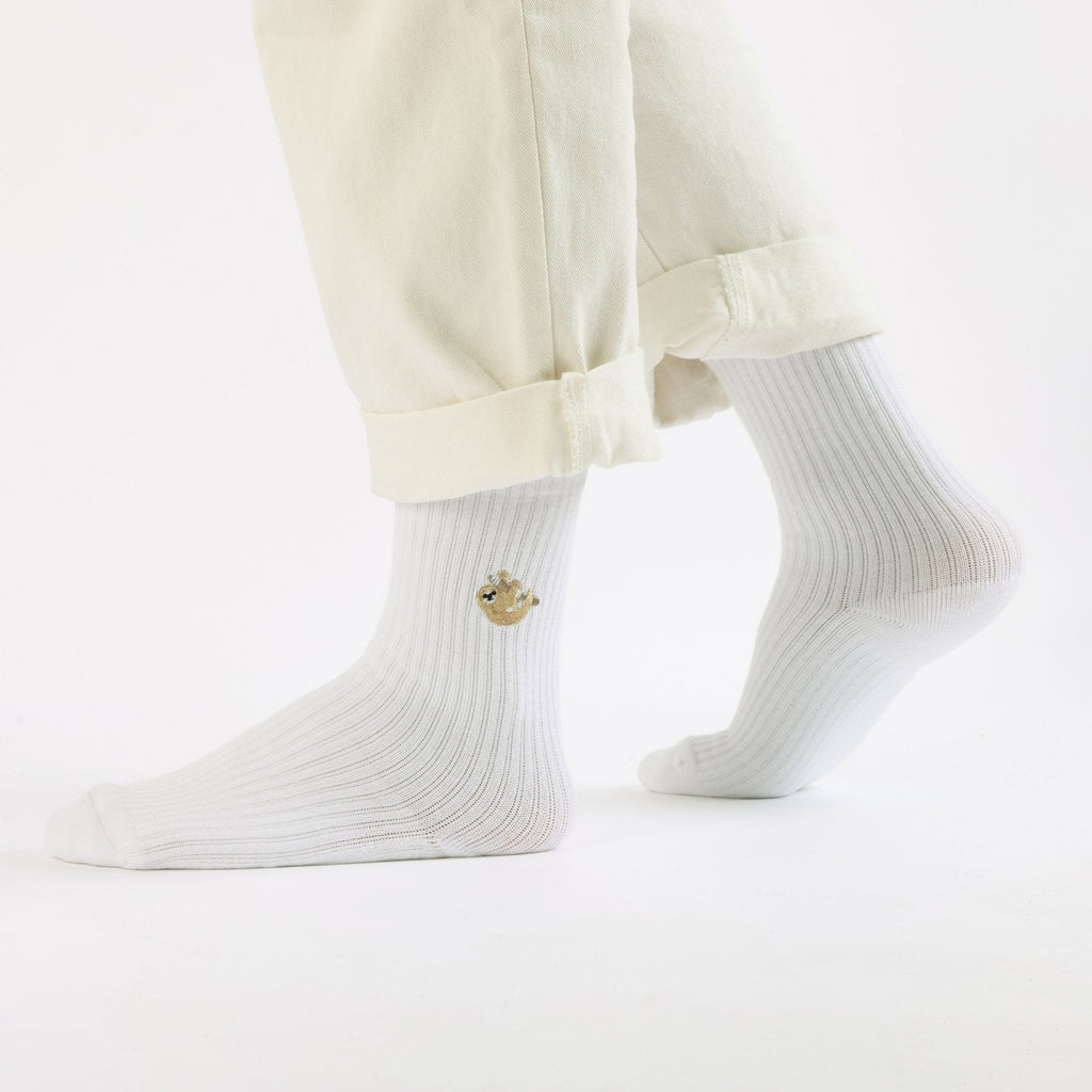 Save the Sloths Ribbed Bamboo Socks