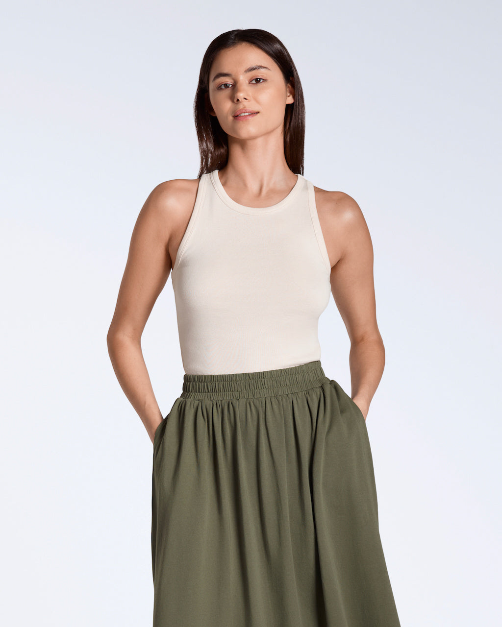 Gathered Midi Skirt