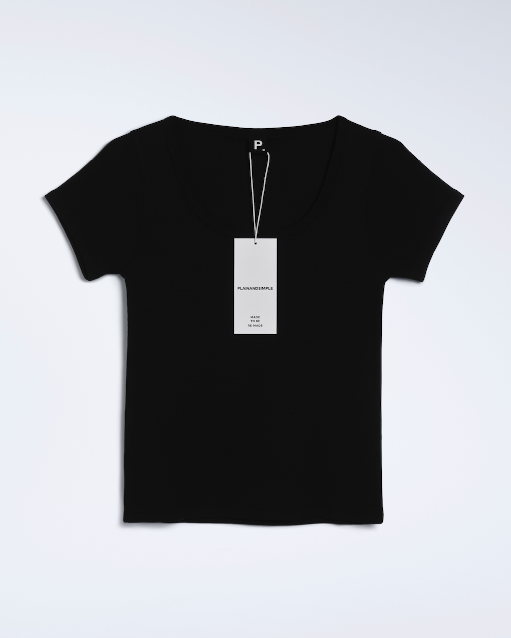 Ribbed Scoop Neck T-Shirt