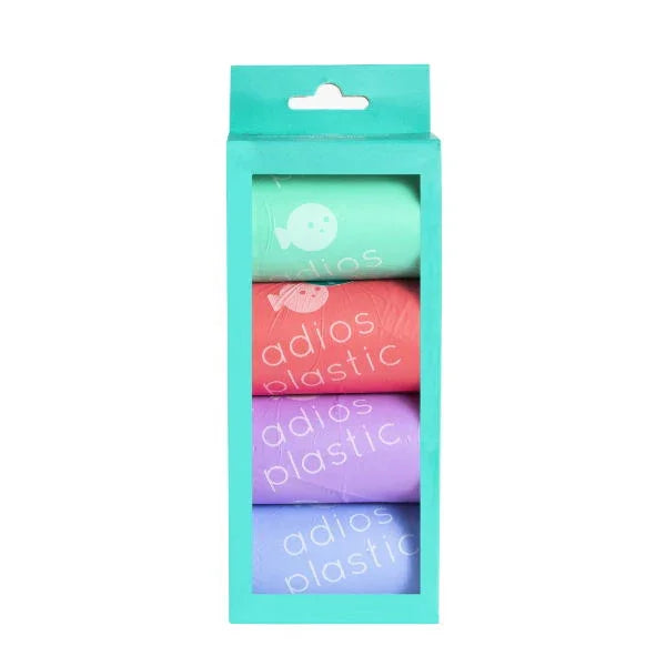 Adios Plastic Compstable Poo Bag Rainbow 4 x 15''s