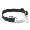 Ancol Nylon Check Chain Collar Black 55-75cm Size 7-10