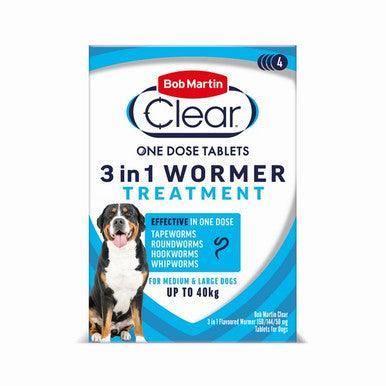 Bob Martin 3 In 1 Dewormer Upto 40kg 4 Tablets