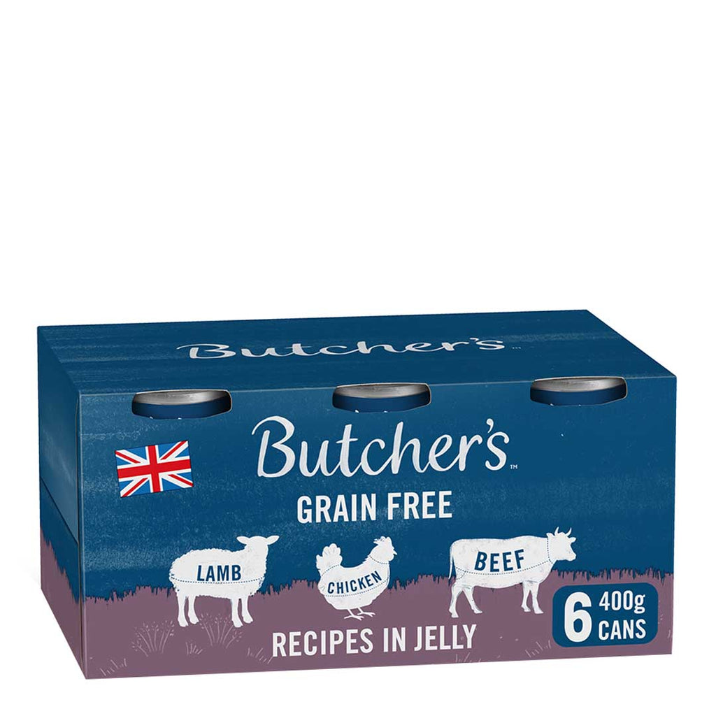 Butcher's Recipes in Jelly Dog Food Cans – 12 x 400g / 18 x 400g / 6 x 400g