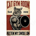 Cat Gym Room Tin Sign