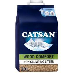 Catsan Wood Comfort Non Clumping Cat Litter, 20ltr