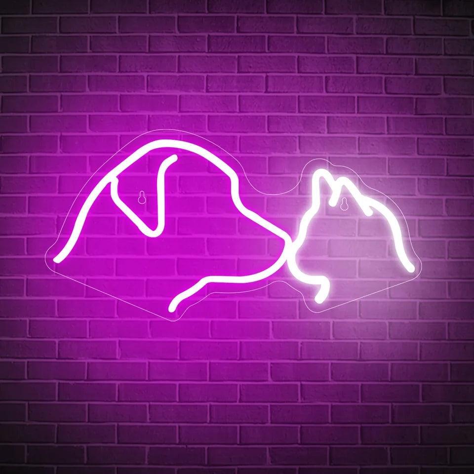 Dog & Cat LED Neon Strip Wall Light