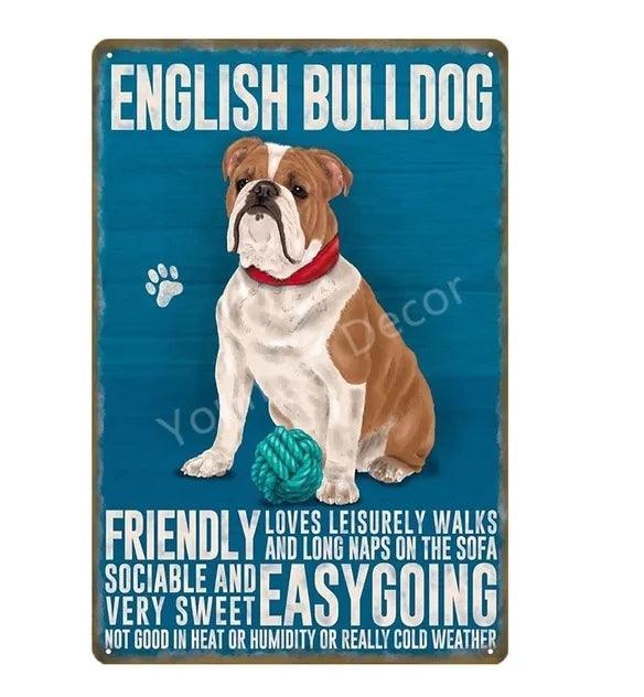 English Bulldog Tin Sign