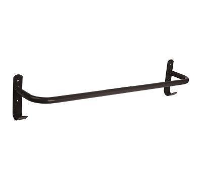 Equine Rug Rail With Tack Hooks - Black