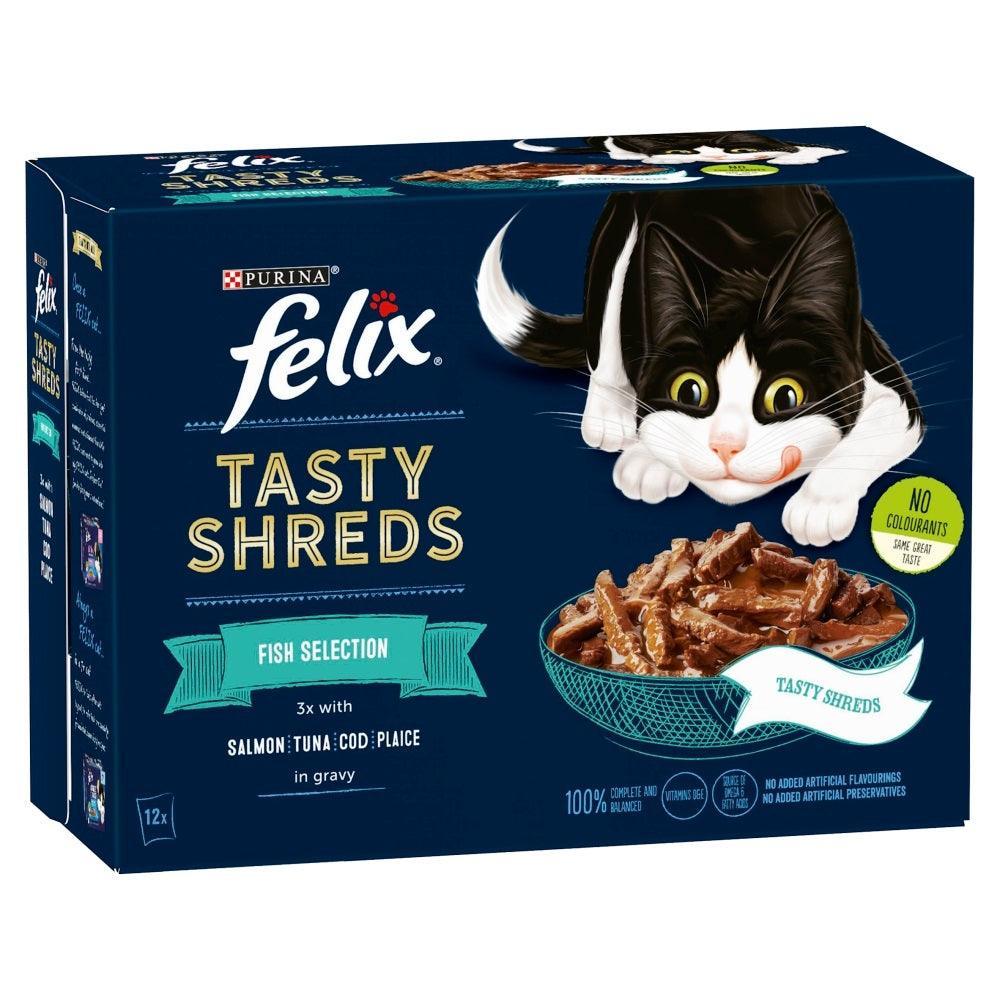 Felix Pouches Tasty Shreds Fish Selection in Gravy 80g