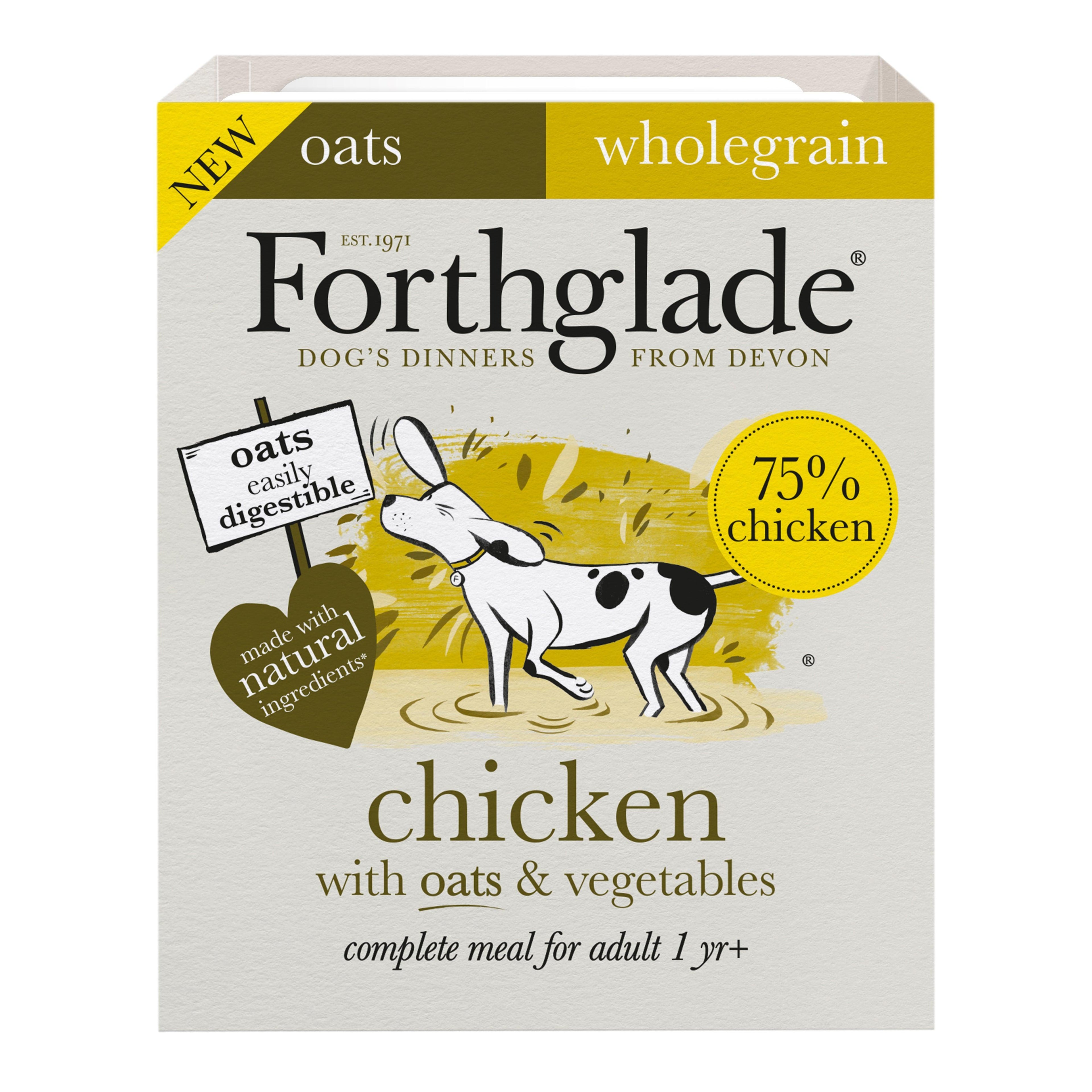 Forthglade Adult Complete Wholegrain Chicken with Oats & Veg Trays 395g