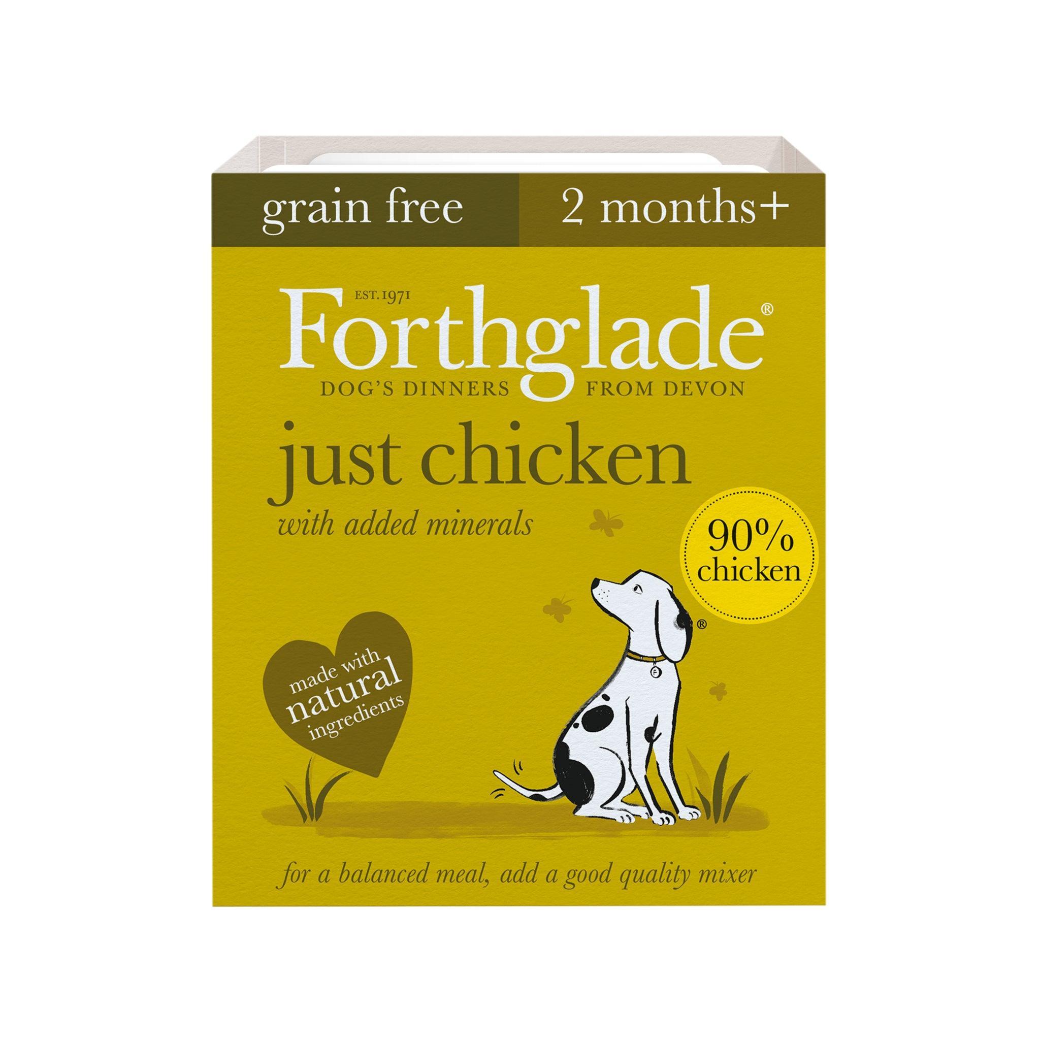 Forthglade Adult Just Grain Free Chicken Trays 395g