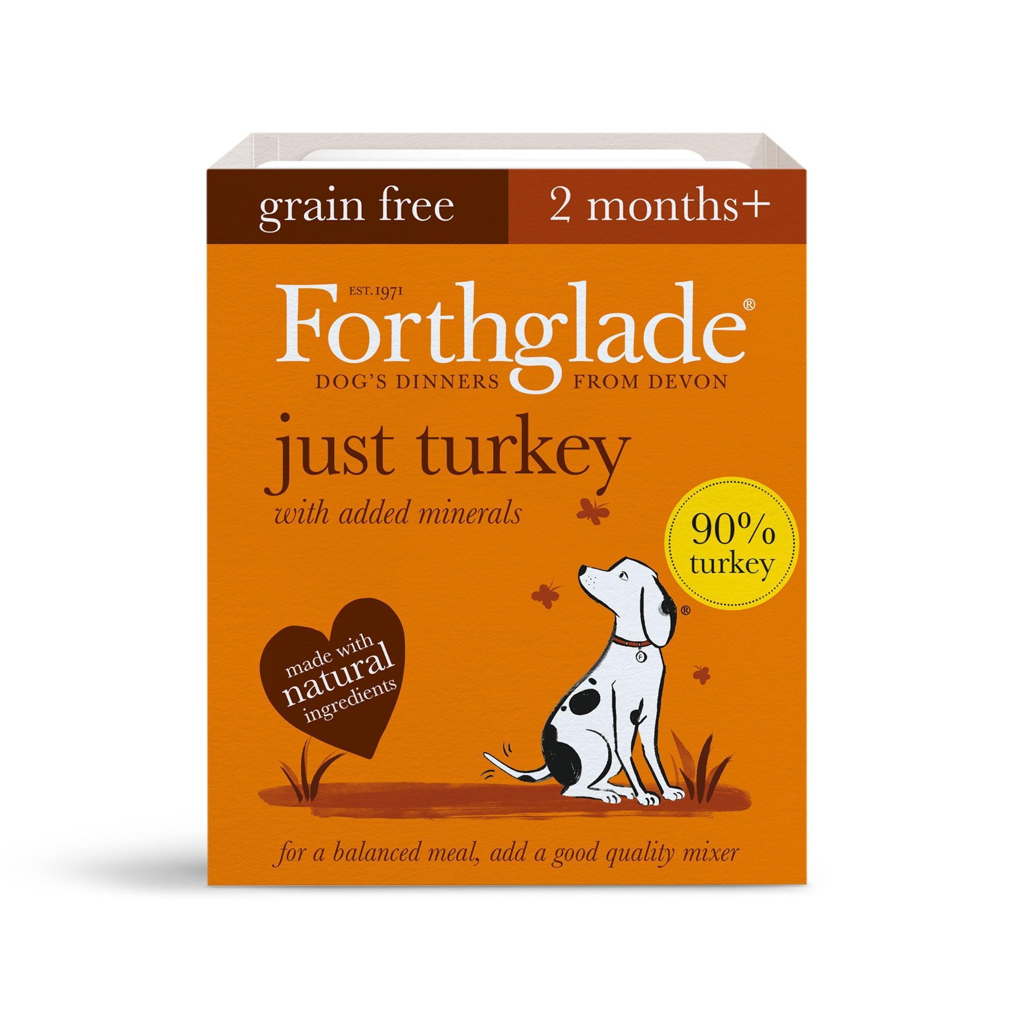 Forthglade Adult Just Grain Free Turkey Trays 395g