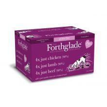 Forthglade Just 90% Multicase Grain Free 12 Pack (4x Chicken, 4x Lamb, 4x Beef), 395g