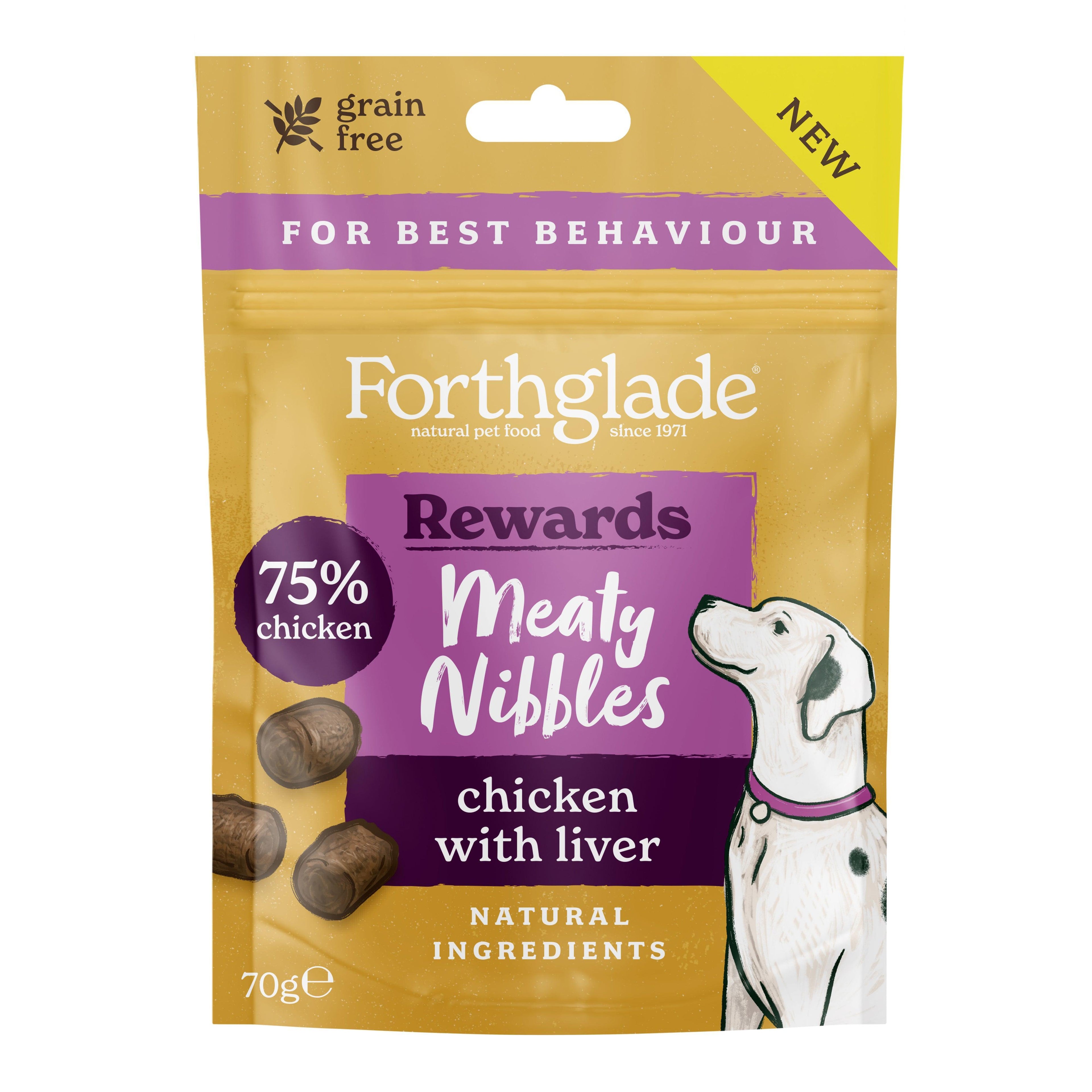 Forthglade Meaty Nibbles Grain Free Chicken with Liver Treats 70g