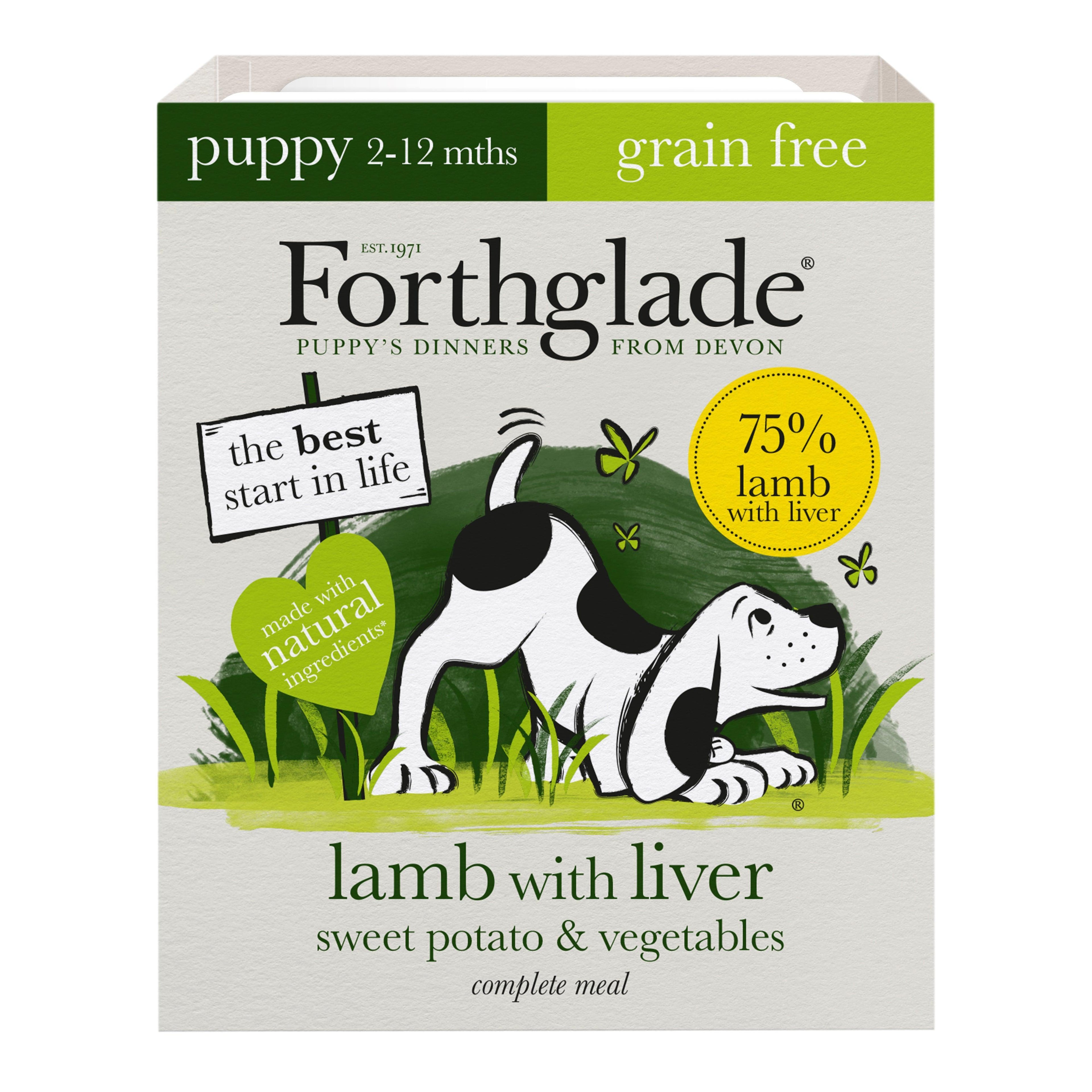 Forthglade Puppy Complete Grain Free Lamb with Liver & Veg Trays 395g