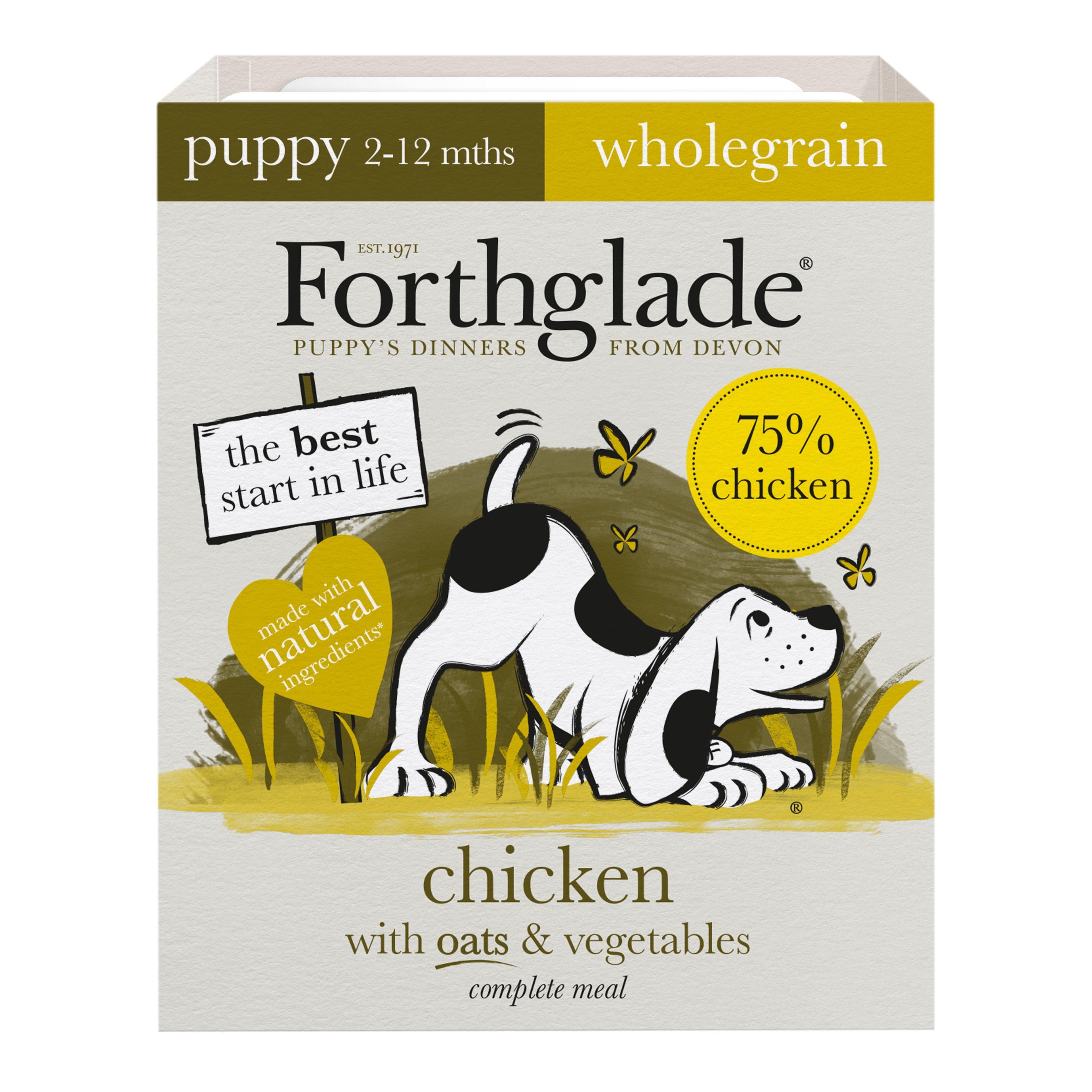 Forthglade Puppy Complete Wholegrain Chicken with Oats & Veg Trays 395g