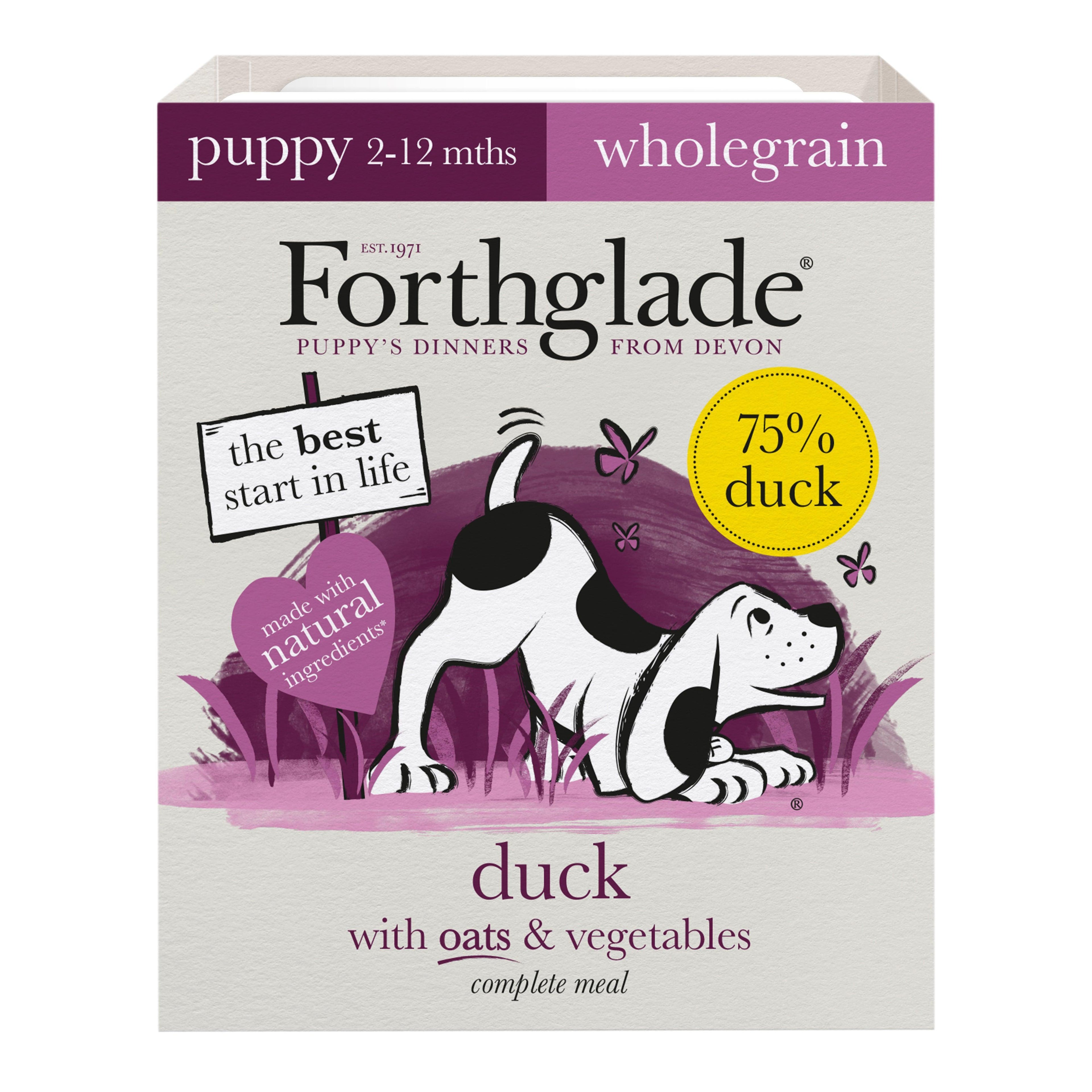 Forthglade Puppy Complete Wholegrain Duck with Oats & Veg Trays 395g