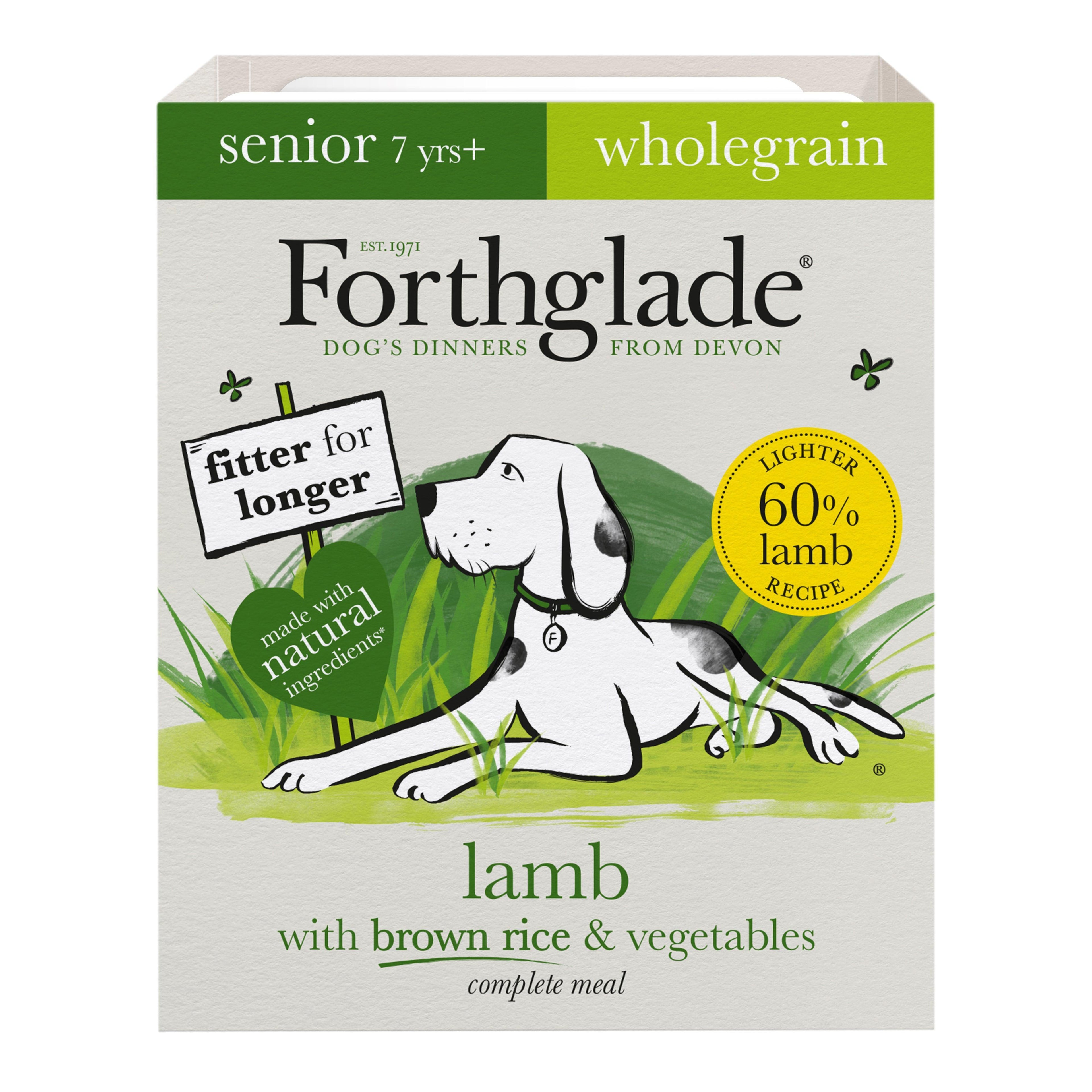 Forthglade Senior Complete Wholegrain Lamb Brown Rice & Veg Trays 395g