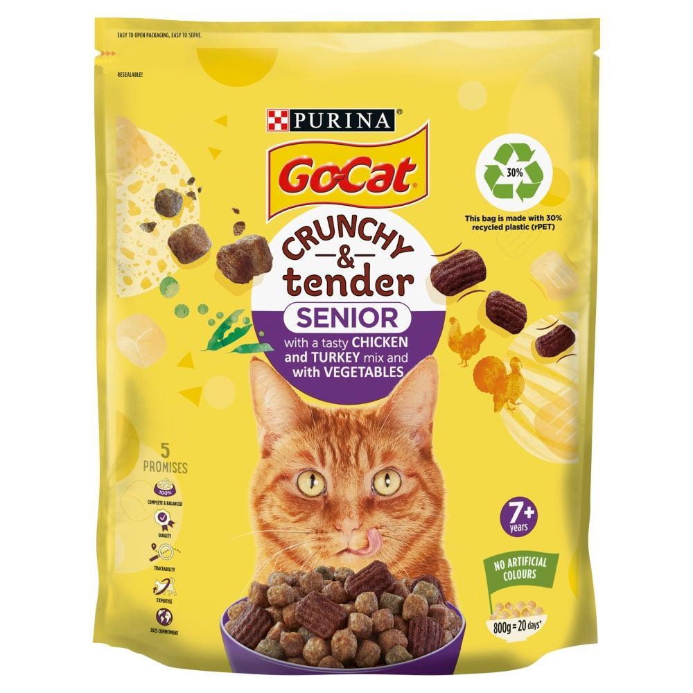 Go-Cat Crunchy & Tender Senior Chicken Turkey & Veg 800g