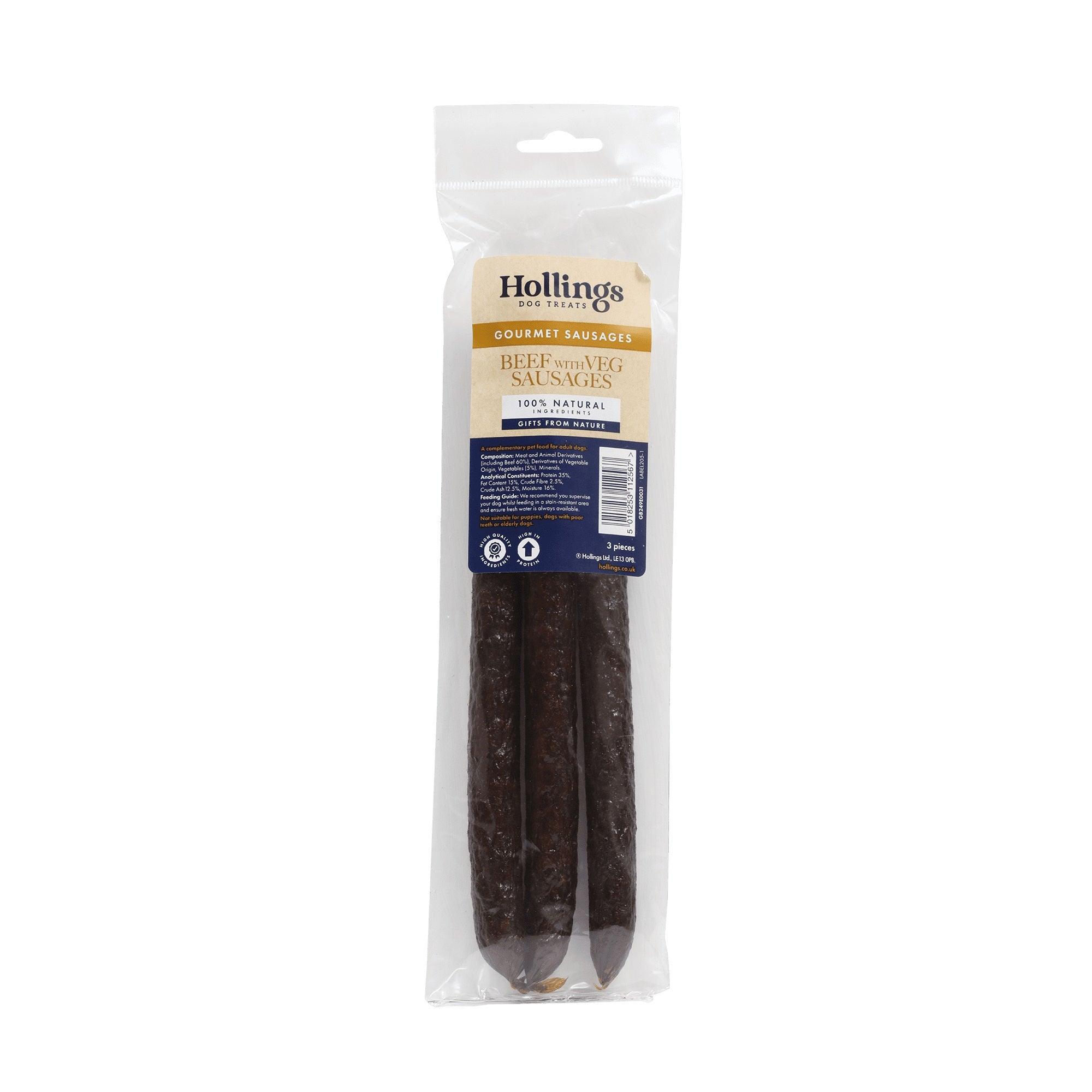 Hollings Sausage Beef & Veg x 3pk