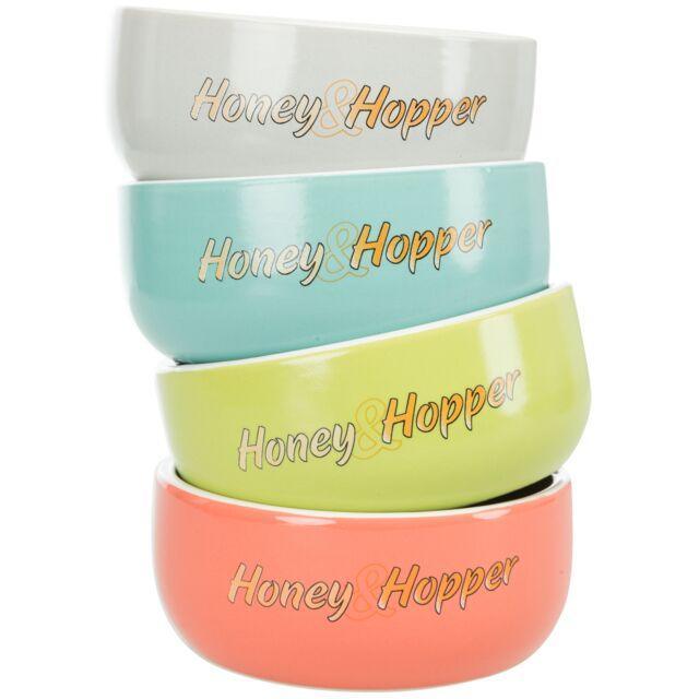 Trixie Honey & Hopper Ceramic Bowl – Various Colours