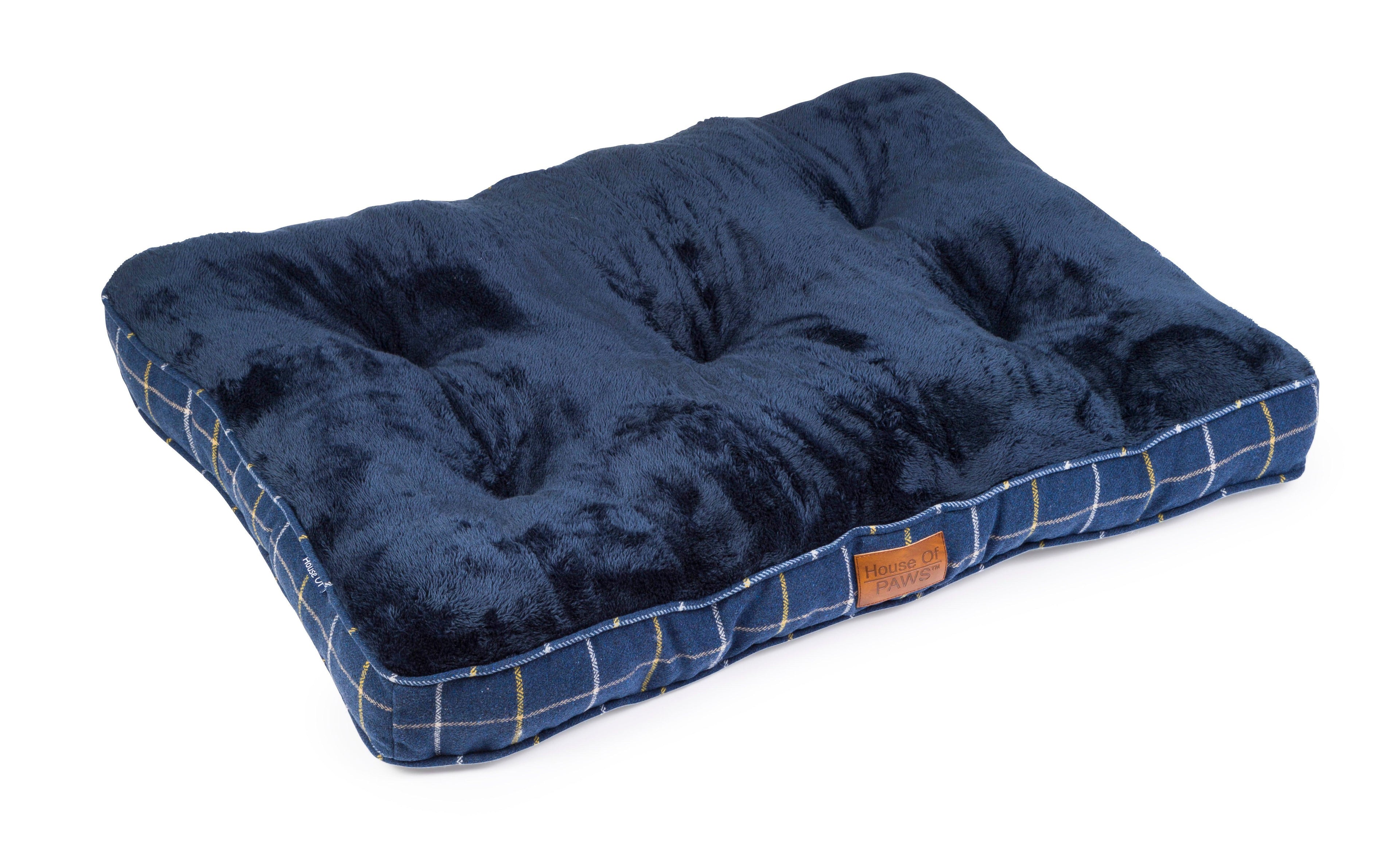 House of Paws Navy Check Tweed Boxed Duvet Large
