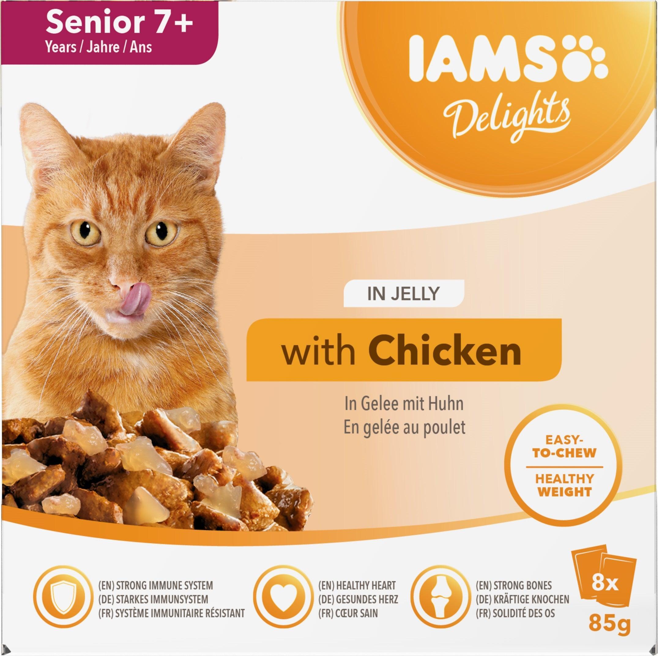 Iams Delights Senior Cat Chicken in Jelly 8pk - 85G