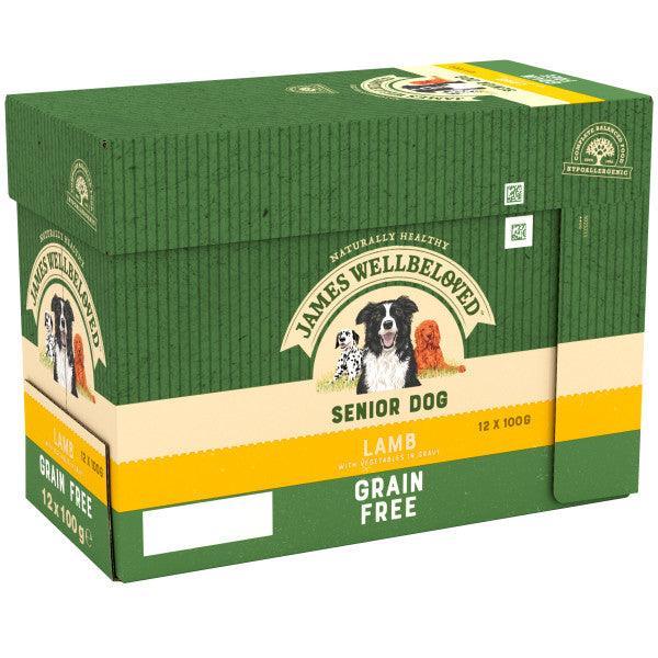 James Wellbeloved Dog Senior Grain Free Lamb Grv Pch 12x100g
