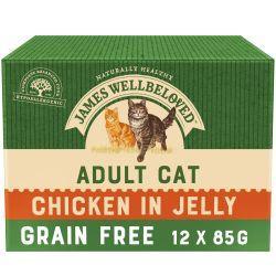 James Wellbeloved Grain Free Adult Cat Food Pouches Chicken in Jelly 12pk, 85g