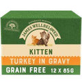 James Wellbeloved Grain Free Kitten Cat Food Pouches Turkey in Gravy 12pk, 85g