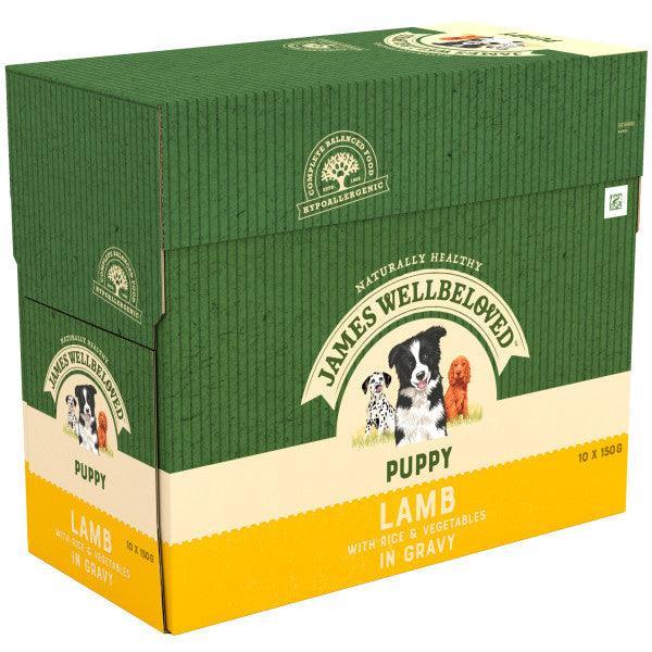 James Wellbeloved Puppy Lamb Grvy Pch 10x150g