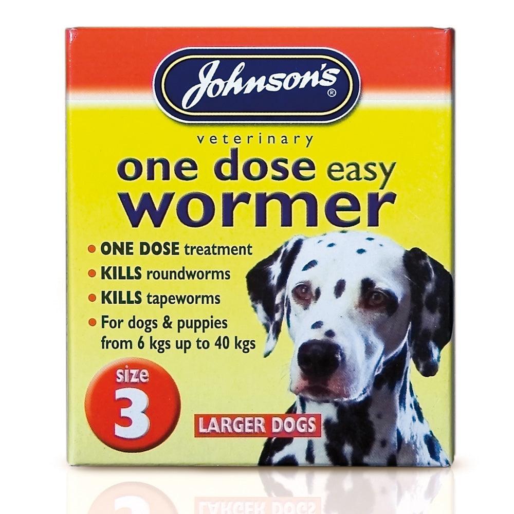 JVP Dog One Dose Wormer Size 3 4 Tablets