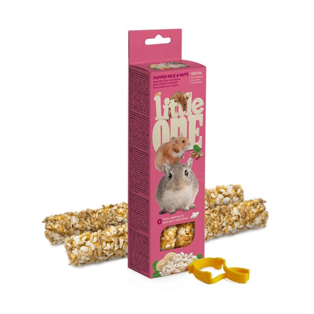 Little One Sticks For Hamsters, Rats, Mice And Gerbils With Puffed Rice And Nuts 2x55G