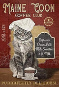 Maine Coon Coffee Club Tin Sign