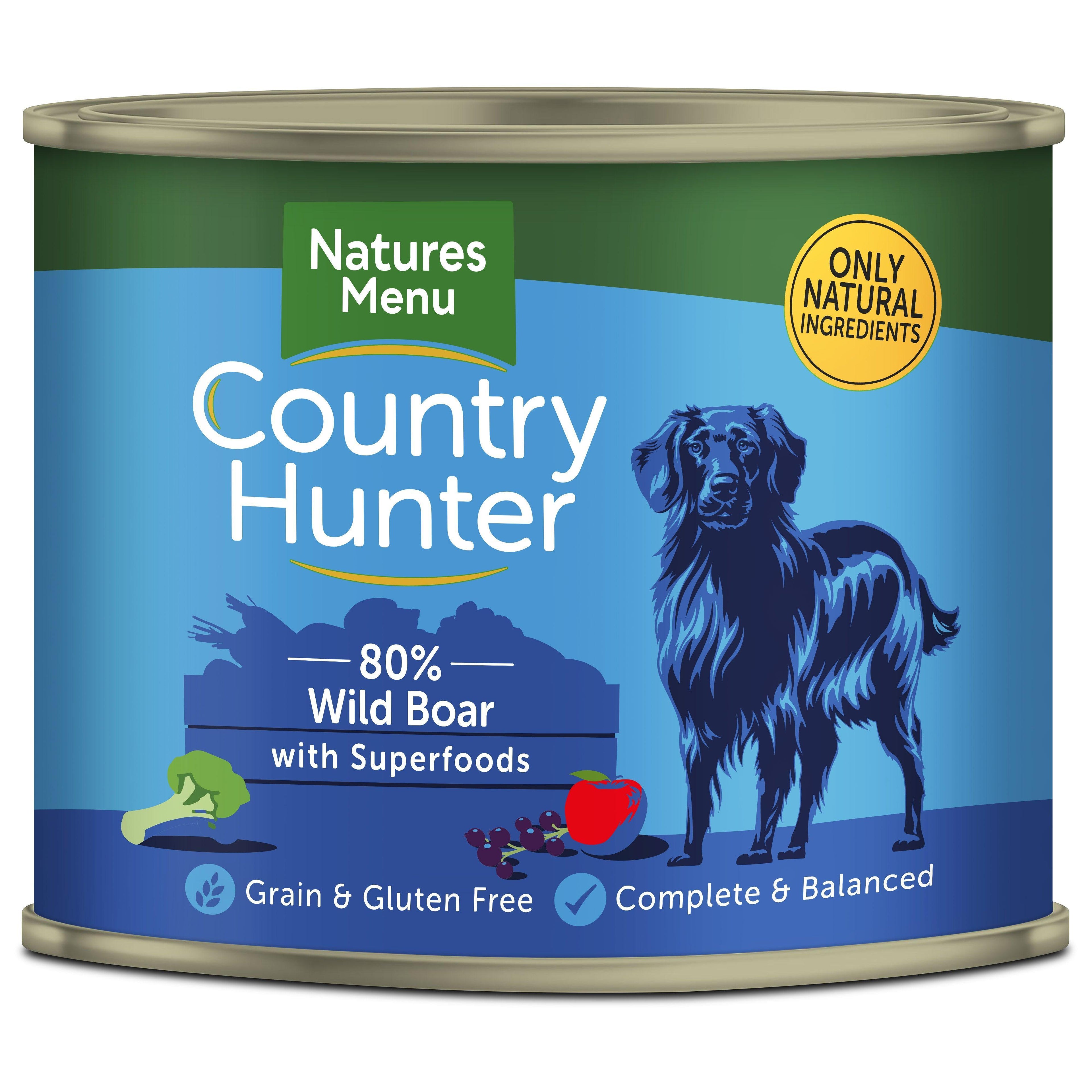 Natures Menu Country Hunter Dog Tins WBoar 600g