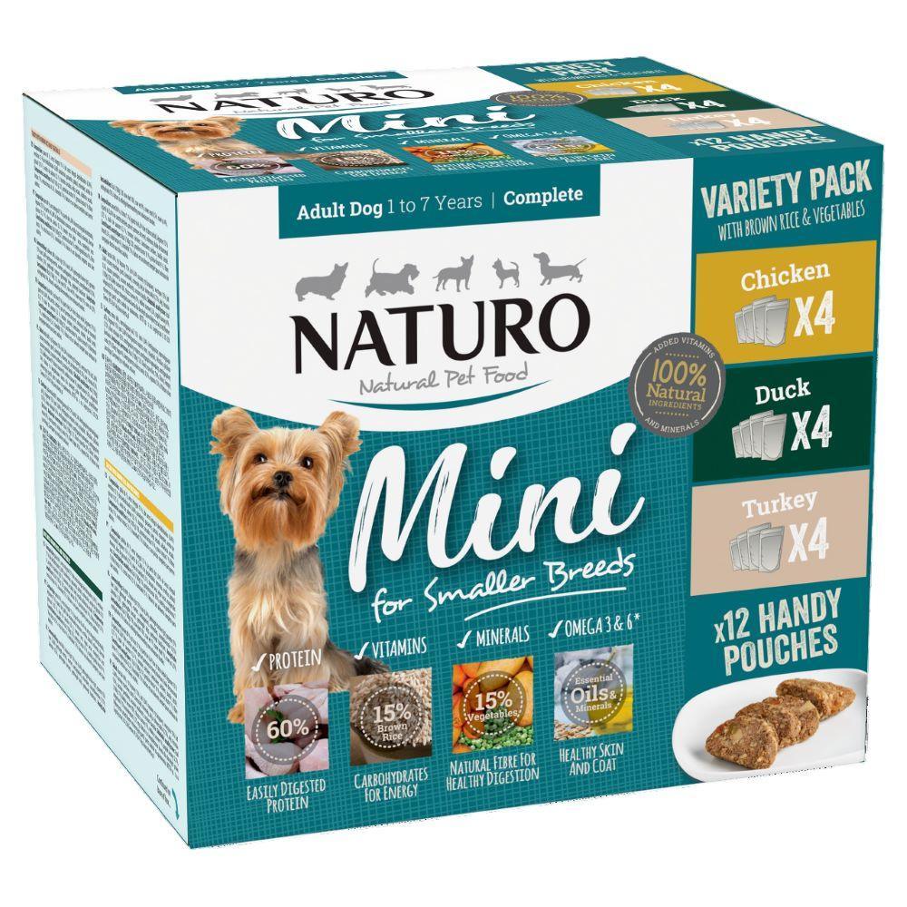 Naturo Adult Mini Dog with Rice Variety Pack Pouches 48 x 150g