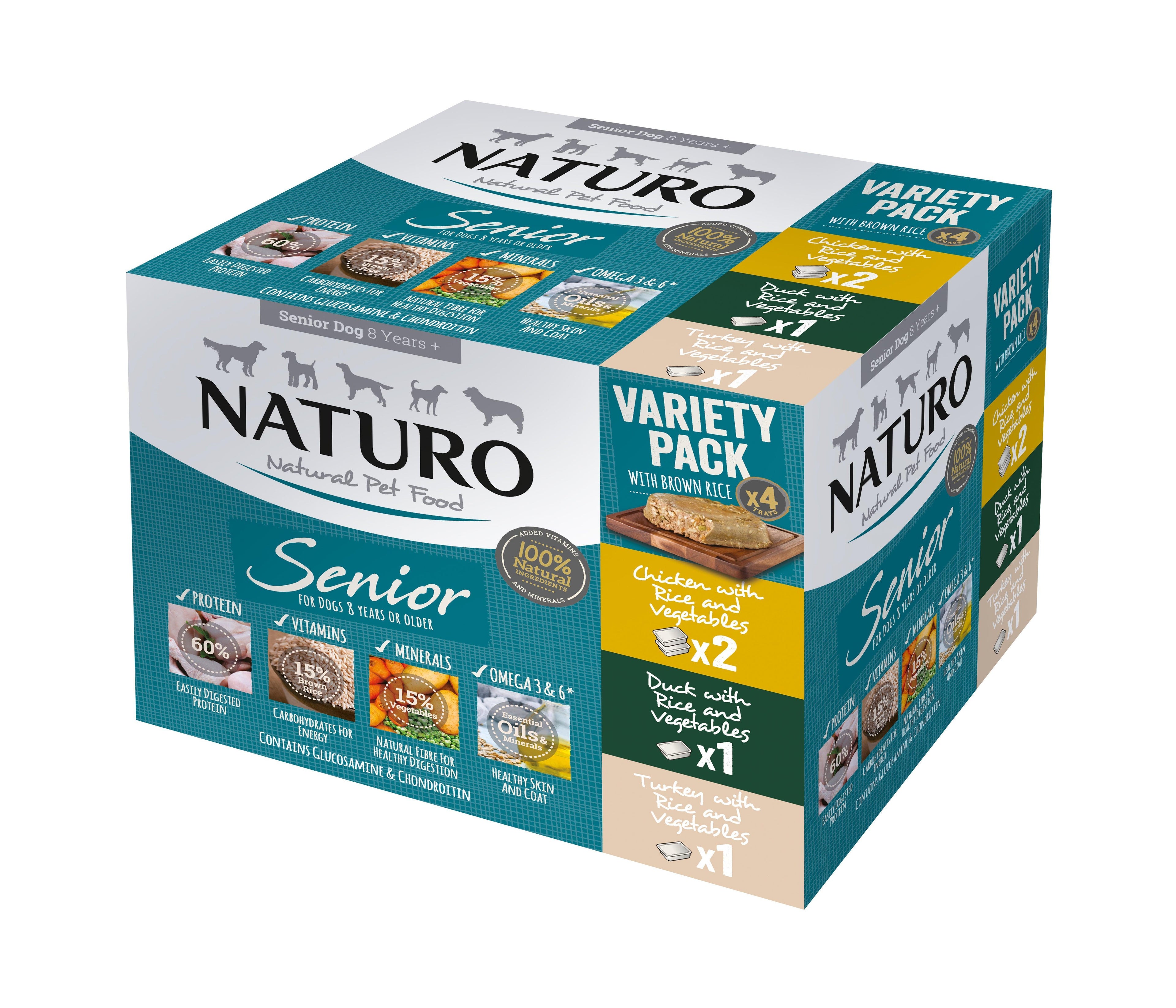 Naturo Senior Variety with Rice & Veg Trays 400g