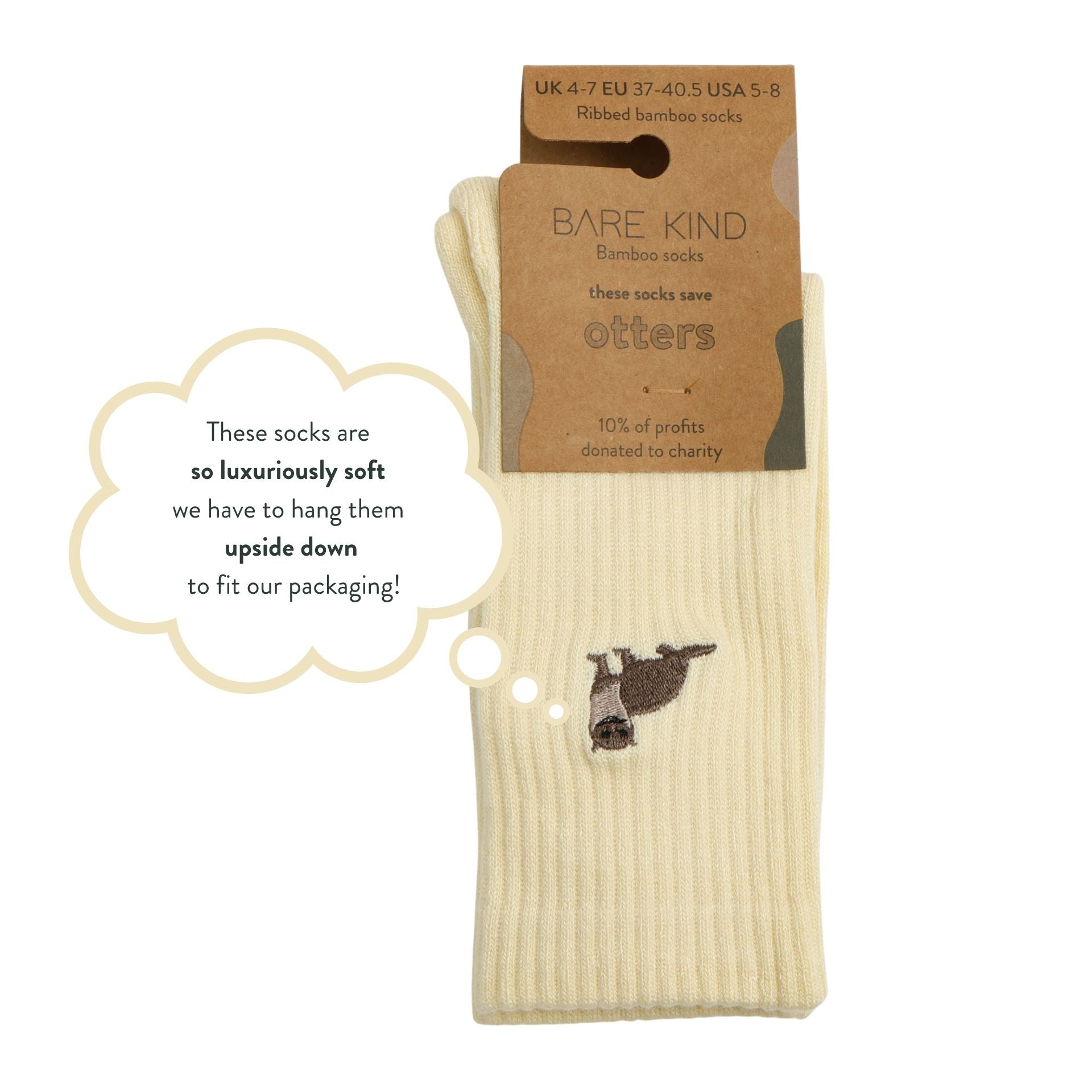 Save the Otter Ribbed Bamboo Socks