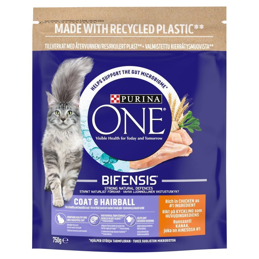 Purina One Adult Cat Coat & Hairball 750g