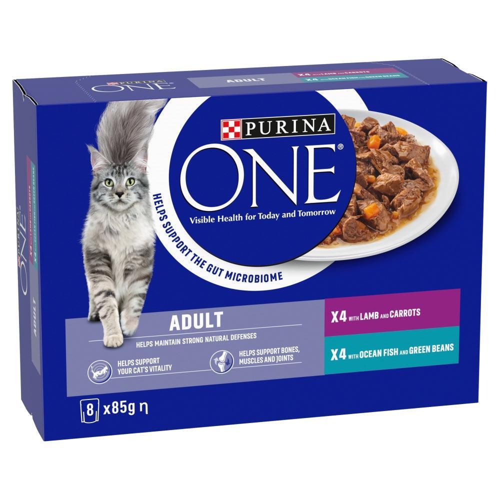 Purina One Adult Cat Fsh/Lmb Pch 8x85g