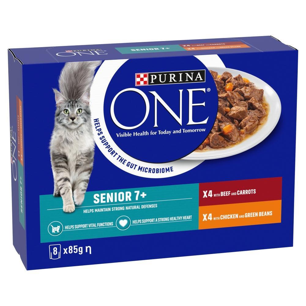Purina One Senior Cat Chk/Bf Pch 8x85g